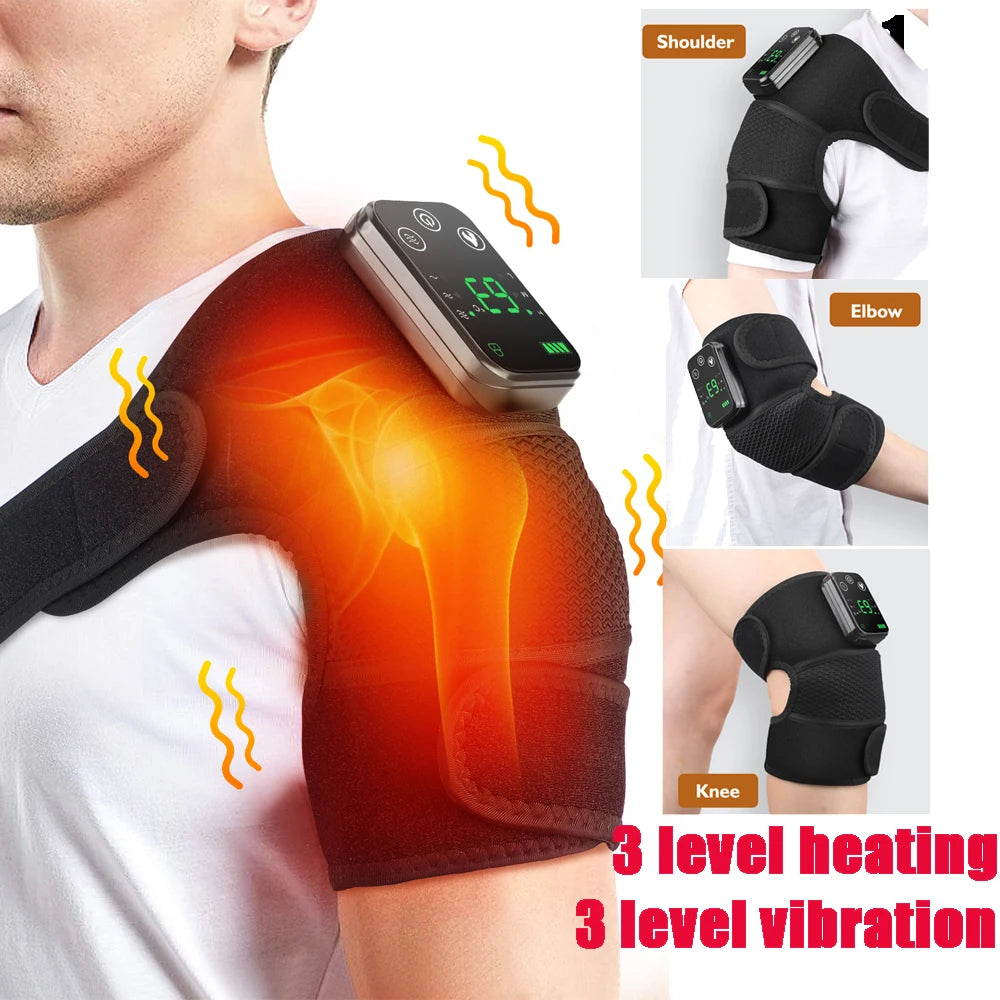 Thermal Shoulder Massager 3 in 1 for Knee Shoulder Elbow Heated Brace Wireless Support Brace Belt Knee Pad Blood Circulation