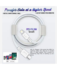 iPhone Fast Charger Type-C cable Sync 1M USB iPhone 8 X XS XR 11 12 13 14 Budi