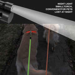 Double Retractable Dog Lead, Reinforced Extendable with Non-Slip Handle Dog Lead with LED Light and Rubbish Box for Walking 2 Dogs, 360° Tangle-Free Strong Nylon Band, One-Hand Brake (Blue)