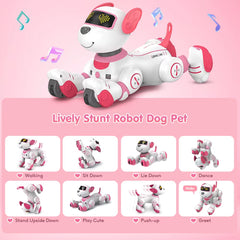 RC Robot Electronic Dog Toy Stunt Voice Command Puppy Programmable Touch-Sense Music Robot Dog Toy Christmas Gift for Kids
