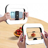 Handheld Ring LED Rechargeable Fill Light Portable Mobile Phone Live Broadcast Photography Rabbit Cage Selfie Light