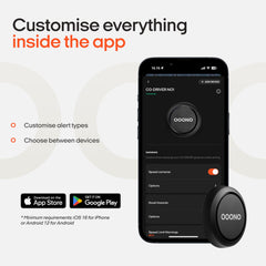 OOONO Co-Driver NO1: Warns of speed controls and dangers in road traffic in real time - automatically active after connecting to smartphone via Bluetooth