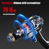 Brushless Cordless Drill Electric Screwdriver 3in1 Impact Drill With Light 2 Speeds 70Nm Power Tools For Makita 18V Battery