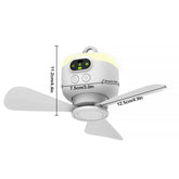 8000mHA Portable Ceiling Fan With LED Light & Remote Control Outdoor Camping Tent Hanging Fan USB Rechargeable Electric Fan