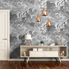 Cloud Wallpaper nordic wallpaper black and white clouds in scandinavian style Pearlic effect Fashion Nuvolette Wall Paper