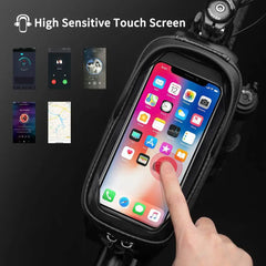 Bicycle Bag Waterproof Touch Screen Cycling Bag Top Front Tube Frame MTB Road Bike Bag 6.5 Phone Case Bike Accessories