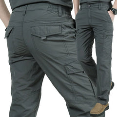 Men Waterproof Work Cargo Long Pants with Pockets Loose Trousers Many Pockets