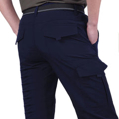 Men Waterproof Work Cargo Long Pants with Pockets Loose Trousers Many Pockets