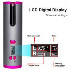 Automatic Hair Curler USB Charge Hair Curling Iron Curls Waves Hair Styling Tools Cordless Ceramic Curly Rotating Styler Women