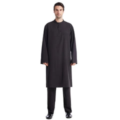 Men Jubba Thobe Muslim Two Pieces Set For Male Pakistan Dubai Saudi Abaya Prayer Islamic Clothing Worship Suit Arabic Ramadan