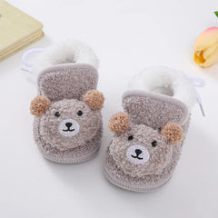 Winter Snow Baby Boots Newborn Toddler Warm Boots Winter First Walkers Baby Girls Boys Shoes Soft Sole Cute Cartoon Snow Booties