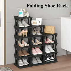 Folding Shoe Rack Entrance Hallway Narrow Shoe Cabinet Home Door Strong Racks Large Capacity Multi-Functional Shoes Storage Rack