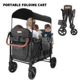 Baby strollers, foldable and portable, detachable sunshade, camping cart that can seat four children, Travel in autumn