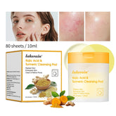 Kojic Acid And Turmeric Cleansing Pad Exfoliate Lighten Acne Scars Unclog Pores Turmeric Cleansing Pad Dark Spots With Glycerol