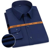 New Men's Solid Color Business Shirt Formal Classic Soft Casual Easy-care Slim Fit White Pink Long Sleeve Pocketless Social Tops