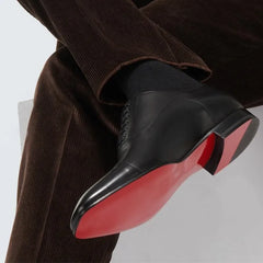 Red Sole Men Derby Shoes Brown Black Lace-up Round Toe Wedding Shoes Men Shoes Men Dress Shoes Zapatos De Hombre