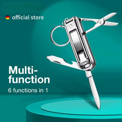 Multifunctional Nail Clippers Six Functions Nail Files Bottle Opener Small Scissor Nail Cutter Stainless Steel