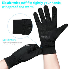 MOREOK Winter Thermal Gloves, Windproof Touch Screen Warm Gloves for Driving,Cycling,Riding,Running for Men Women