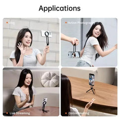 Magnetic Phone Tripod with Carabiner Clip Portable Dual-Side Phone Stand Desk Mount Selfie Handle Holder for iPhone 14-17 ProMax