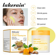 Kojic Acid And Turmeric Cleansing Pad Exfoliate Lighten Acne Scars Unclog Pores Turmeric Cleansing Pad Dark Spots With Glycerol