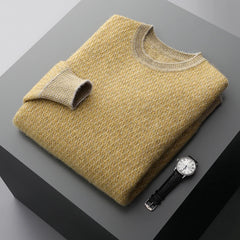 100% Cashmere Sweater With Seven Needle Thick Pattern, Versatile And Fashionable Temperament, Men's Sweater