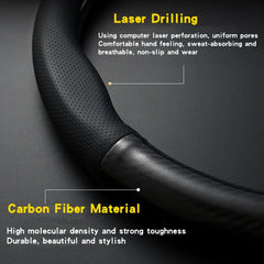 Universal Car Steering Wheel Cover Carbon Fiber Leather Three-dimensional Anti Slip, Timple And Fashionable Car Accessories