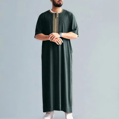 Embroidered Traditional Men boubou jalabiyas jubbah Muslim men's thobe Morocco thobes islamic clothing Ramadan robe