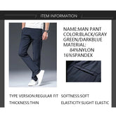 BROWON 2025 Male Trousers Summer New Nylon Solid Color Straight Mid Loose Full Length Smart Casual Pants Work Pants