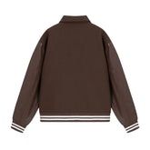 Unisex Embroidered Letter Ballpark Jacket Casual Style Loose Fit Color Block Leather Sleeve Spring Autumn Coat Crossbody Special