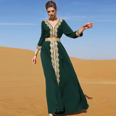 Muslim Women Dress Arabic Abaya Arab Dubai Abaya Kaftan Appliques Islam Maxi Vestidos Turkey Robe Islamic Clothing Eid Dresses