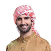 Arab Men Square Keffiyeh Muslim Hijab Shemagh Headscarf Islamic Saudi Arabic Men's Head Wrap Bandana Head Neck Scarves 140*140cm