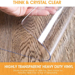 Transparent Tablecloth Waterproof Table Cover Pad Oil-Proof Table Mat Soft Glass Table Mat 2mm PVC Dining Table Protector Cover
