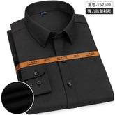 New Stretch Anti-Wrinkle Men's Shirts Long Sleeve Dress Shirts For Men Slim Fit Social Business Blouse White Shirt 4XL