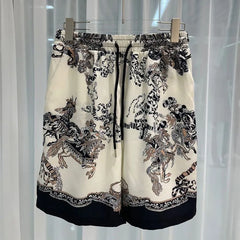 Men's clothing summer high-quality digital printing trendy brand handsome breathable beach shorts short-sleeved T-shirt set