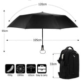 10 Ribs Portable Strong Frame Umbrella Strong Windproof Automatic Open Close Folding Umbrella Compact Travel for Men Women