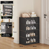 Shoe Rack-Shoe Storage Cabinet Vertical Shoe Organizer for Closet Entryway Corner Bedroom- Stackable DIY Narrow Shoe Shelv