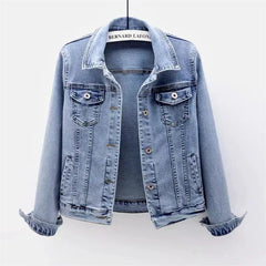 Ladies Denim Jacket 2025 Spring Autumn Fashion Long-Sleeve Women Cowboy Outerwear Elegant Single-Breasted Female Jeans Coat