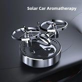 Solar Powered Rotation Helicopter Solar Aromatherapy Car Air Freshener Alloy Fragrance Auto Aroma Diffuser