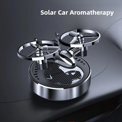 Solar Powered Rotation Helicopter Solar Aromatherapy Car Air Freshener Alloy Fragrance Auto Aroma Diffuser