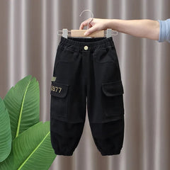 Spring and Autumn Kids Boys Pants 2024 New style Children's Handsome Cargo pants Cotton Boys Baby Casual Pants