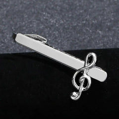 Fashion Men Tie Clip Treble Clef Piano Score Tie Clip Musical Note Tie Clip Cufflinks Business Tie Clip Necktie Clips