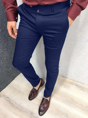 Men's Casual Pants Business Formal Pants High waist Slim Europe and the United States Style Solid Color Four Seaso