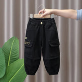 Spring and Autumn Kids Boys Pants 2024 New style Children's Handsome Cargo pants Cotton Boys Baby Casual Pants