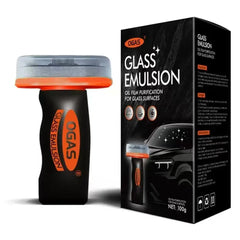 Glass Oil Film Remover for Car, 100ml Roll-On Glass Compound with Cleaning Board, Removes Oil Film & Smudges, Improve Clarity