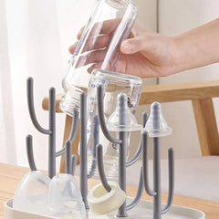Baby Essentials Bottle Drying Rack for Kitchen Counter,Detachable Bottle Dryer Holder with Base.for Nipples,Cups,Pump Parts