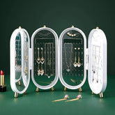 Earring Holder Stand for Women Foldable Jewellery Display Stand Box Jewelry organizer with mirror necklace organizer Suitable