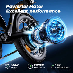EB1 Electric Bike 250W 7.8Ah Electric Bicycle 40km Max Range 25km/h Speed 14inch Foldable Electric Bike