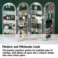 Earring Holder Organizer Jewelry Organiser Stand Foldable Screen Necklace Rack Multi-Purpose Dressing Tablet Jewelry Holder