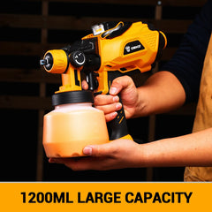 Spray Gun with LED light High Power Electric Paint Sprayer,3 Nozzle & Large capacity Easy Spraying DEKO 1200ml HVLP