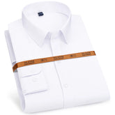 New Stretch Anti-Wrinkle Men's Shirts Long Sleeve Dress Shirts For Men Slim Fit Social Business Blouse White Shirt 4XL